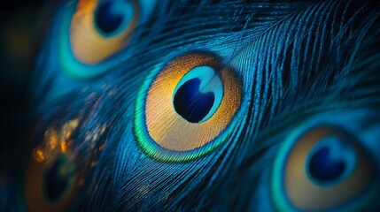 closeup peacock feathers : Generative AI
