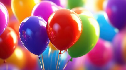 Colorful celebration balloons background in vivid hues