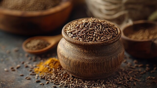 soaking raw cumin seeds drinks or cumin powder drinks called Jal jeera in India for healthy digestion : Generative AI