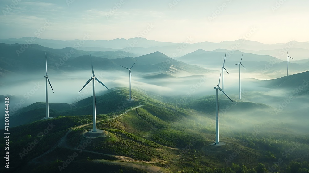 Poster wind generators ecology : generative ai