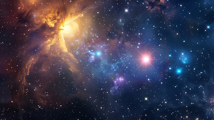 Colorful space galaxy cloud nebula