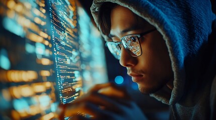 Cybersecurity Internet cyber crime Hacker working on computer Digital crime by an anonymous hacker System hacked alert after cyberattack Ransomware Phishing Spyware Compromised informa : Generative AI