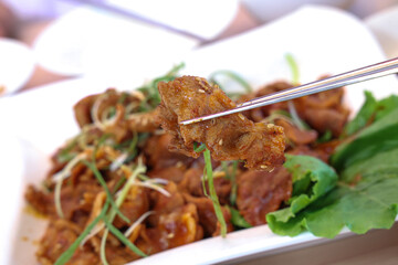 korea food. stir fried spicy pork