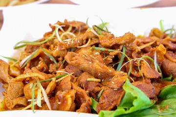 korea food. stir fried spicy pork
