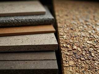 Close-up of various textured surfaces for design.