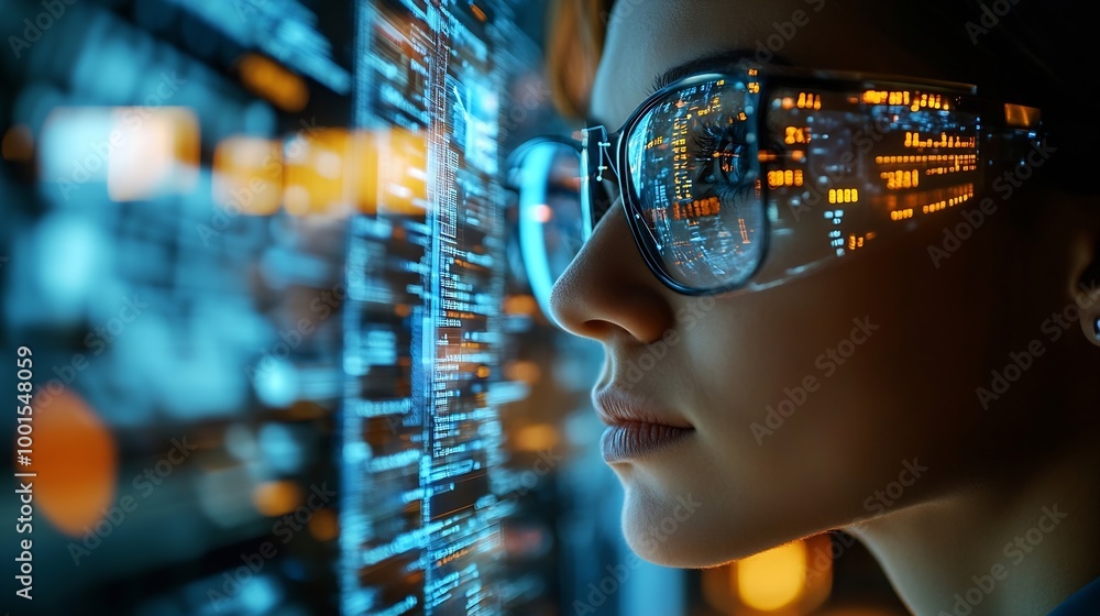 Poster Data Science and engineering digital technology tech background Software engineer working with database and big data analytics cloud computing with AI and data exchange innovation tech : Generative AI
