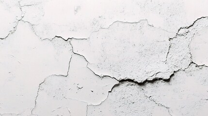Fototapeta premium Cracked White Wall with Textured Detail