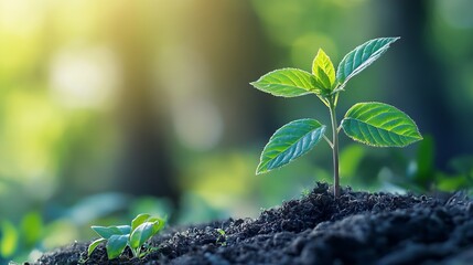 World Environment Day Poster Nature Conservation 5 June Leaf Tree Green Energy Ecology : Generative AI