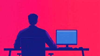Developer testing software, loading bar and error notifications, flat design illustration