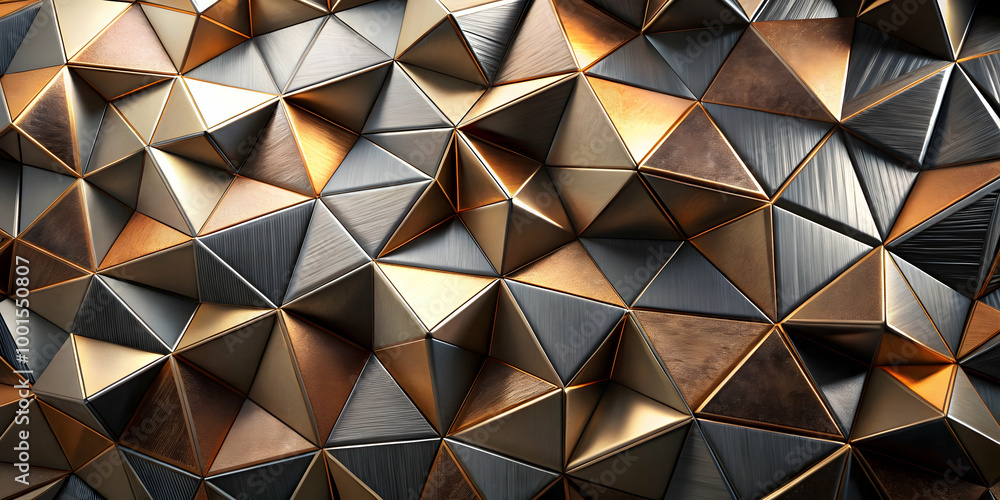 Poster geometric abstract: a mesmerizing close-up of a 3d abstract background, featuring an intricate arran