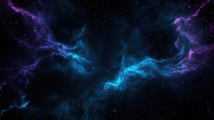 A blue and purple galaxy with stars and a purple line. The blue and purple colors give the galaxy a dreamy and peaceful mood