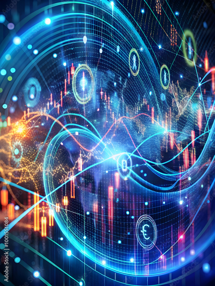 Poster global financial network: a mesmerizing visual representation of the interconnectedness of the globa