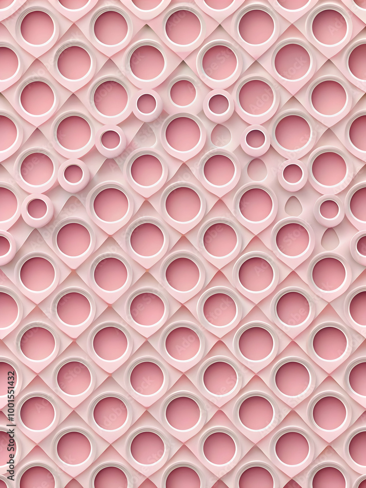 Poster pink circle pattern: abstract 3d render of elegant circles