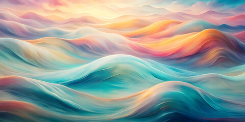 Dreamscape: A mesmerizing abstract painting of swirling, colorful hills, evoking a sense of ethereal beauty and boundless possibilities.