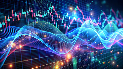 Fototapeta premium Market Wave: Abstract Stock Market Visualization 