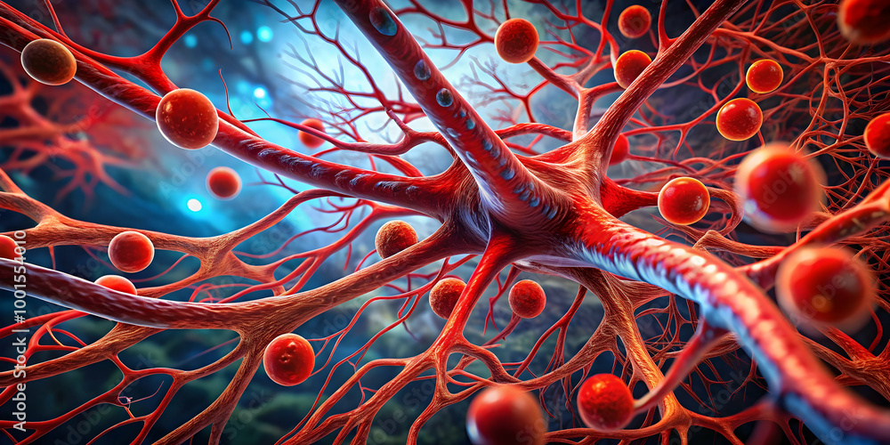 Poster the neural network: a mesmerizing digital illustration of a complex neural network, showcasing the i