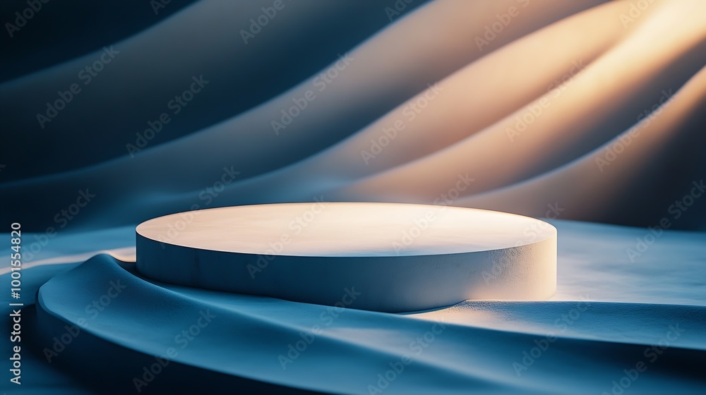 Poster Podium 3D background to demonstrate the product with abstract shadows High quality photo : Generative AI