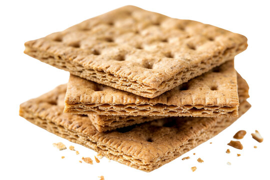 Crunchy graham cracker perfect for s'mores isolated on transparent background