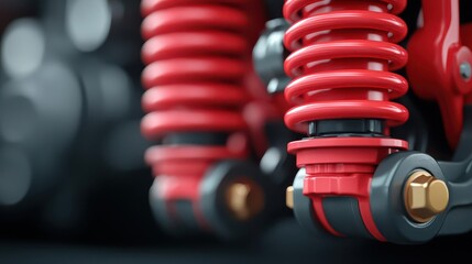 Visualization of a car's suspension system, showing dynamic responses to varying loads, automotive engineering, suspension mechanics