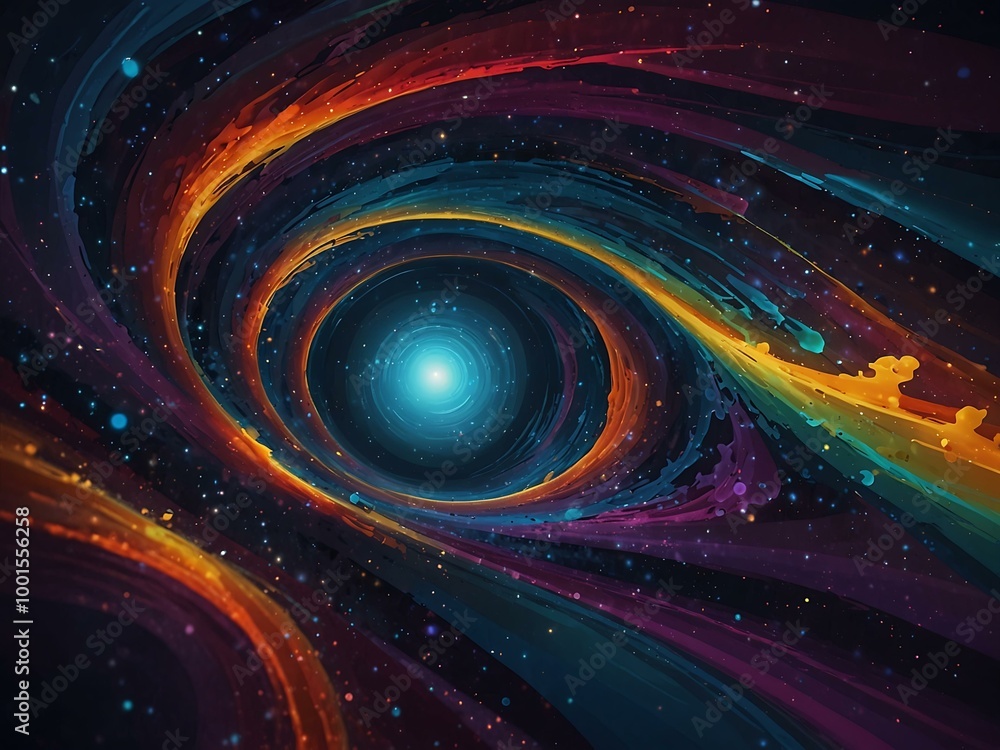 Wall mural Colorful abstract wormhole design.