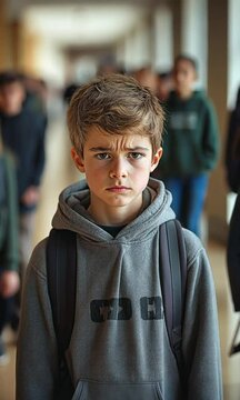  A boy in junior high school is being teased at school.