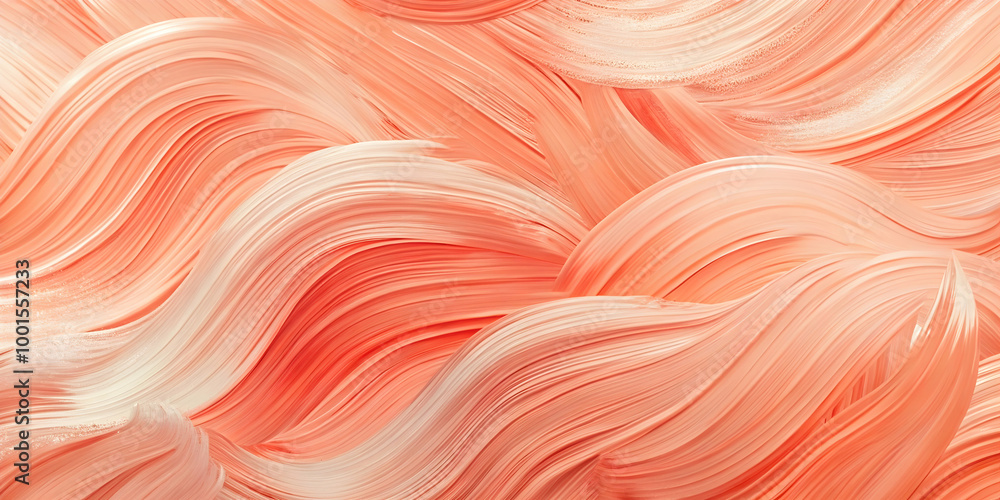 Poster abstract coral swirls: a mesmerizing abstract background image of swirling coral and white paint cre