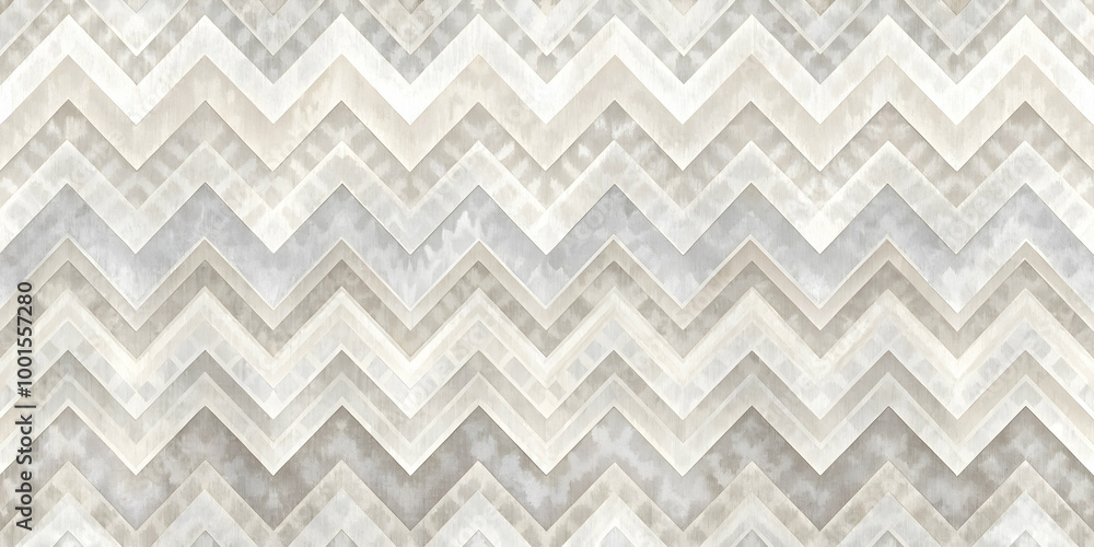 Poster abstract chevron pattern in neutral tones: a seamless, repeating pattern of chevron shapes in soft, 