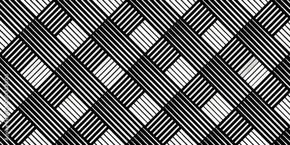 Poster geometric abstract pattern: a seamless, minimalist design featuring a captivating interplay of black