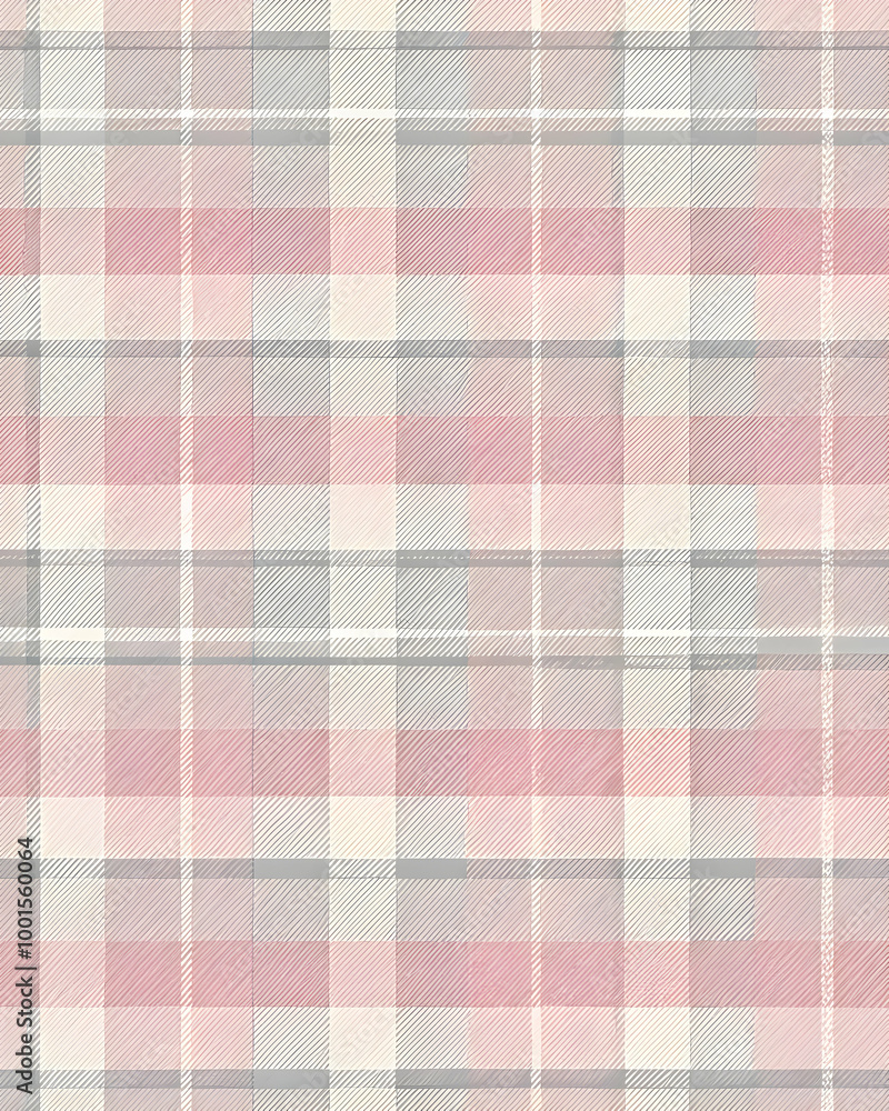 Poster pastel plaid pattern: a delicate and charming pink and gray plaid pattern, perfect for adding a touc