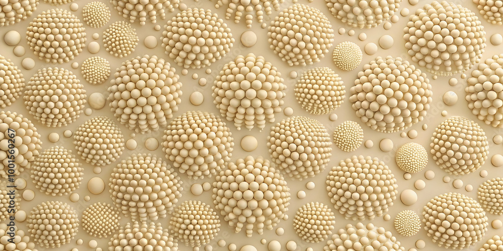 Poster abstract beige sphere pattern: a mesmerizing visual with a pattern of beige spheres with small bumps