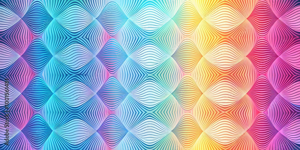 Canvas Prints abstract geometric rainbow pattern: a mesmerizing blend of vibrant colors and intricate geometric sh