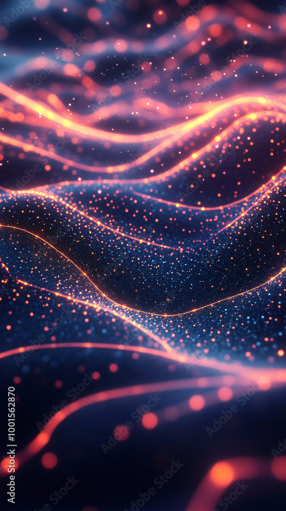 Aufkleber mesmerizing abstract digital particles intertwine in a captivating energy wave