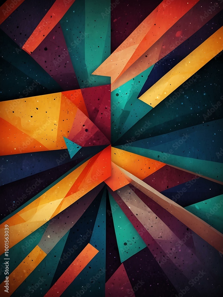 Poster creative abstract background with trendy geometric patterns.