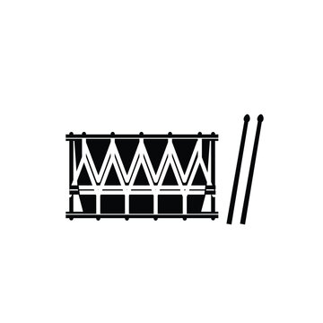 Traditional musical japan instrument logo illustration, shime daiko silhouette is suitable for music shops and communities	