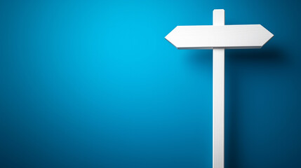 Blank Arrow Sign on Blue Background