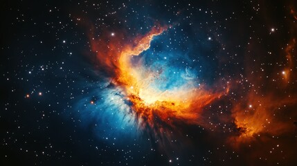 Cosmic Nebula in a Starry Night