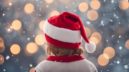 christmas girl in santa hat
