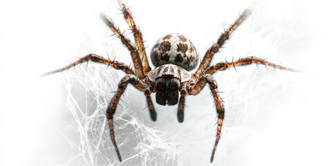 A close-up view of a spider, showcasing its intricate body structure and web.