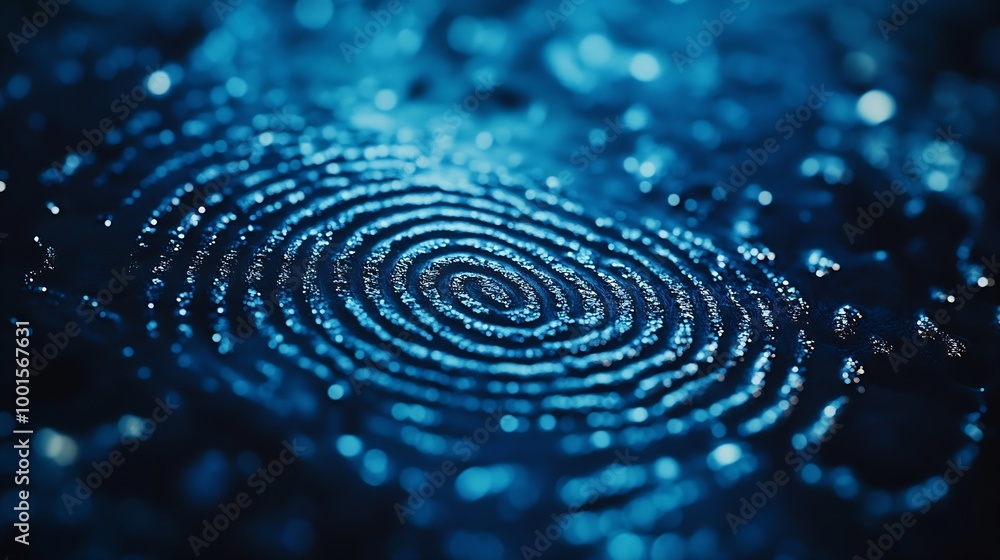 Poster Biometrics security access concept with fingerprint : Generative AI