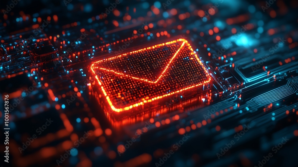 Poster cyber crime phishing mail  security awareness to protect important data hacking : Generative AI