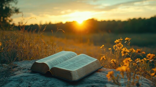 The bible in a beautiful setting
