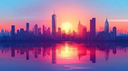 urban skyline of a financial center with business buildings and banking institutions, highlighting the corporate towers and investment capital in the city