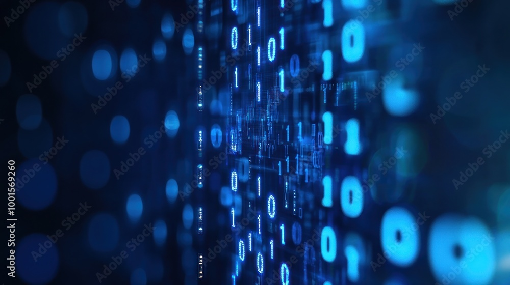 Poster abstract binary code background