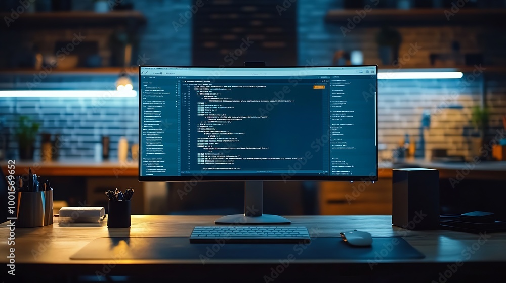 Poster Computer Monitor screen concept of inbox email : Generative AI