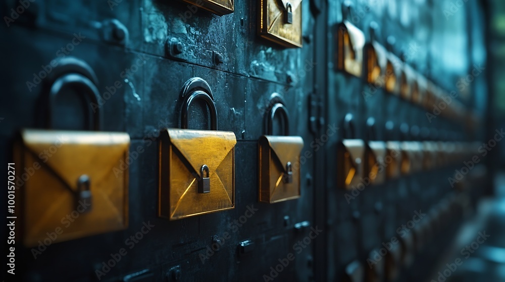 Fototapete Email Protection Security from Spam virus Internet network Secure data email Security protection notification on internet letter security protect junk and trash mail and compromised in : Generative AI