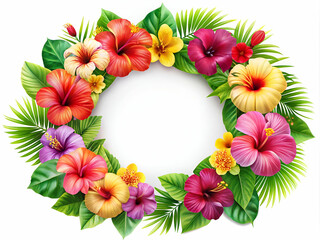 Fototapeta premium A colorful flower arrangement with a white background. The flowers are in various colors and sizes, and they are arranged in a circular pattern. Scene is cheerful and vibrant