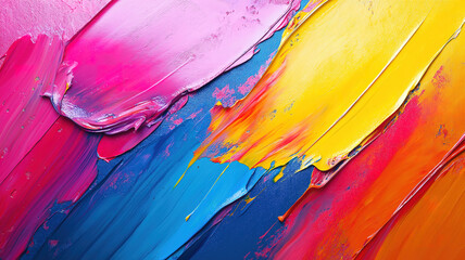 Vibrant Abstract Painting with Grunge Background and Expressive Brush Strokes