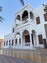 A historical heritage building made of clay in Saudi Arabia, Al-Ahsa (the first princely school). clear sky