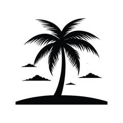 Palm tree Silhouette vector art illustration file 