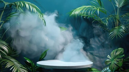 A white table covered in smoke, ideal for use in illustrations related to mystery or suspense